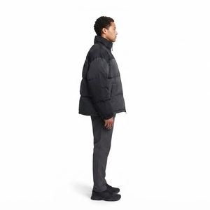 Custom Oversized Boxy Puffer <b>Jacket</b> Men 420GSM Crinkle Nylon Streetwear Winter Coat OEM Padded <b>Jacket</b> With Puff Print Map - Product Image 3