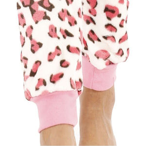 Combinaisons en coton éponge rose de haute qualité, col rond, motif imprimé uni, qualité peignée, style tricoté avec fermeture éclair sur le devant - Product Image 6