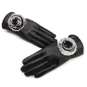 SalvaLeather Leather <b>Touch</b> <b>Screen</b> <b>Gloves</b> Wrist Length Silk Lined Winter Plain Style Daily Use Outdoor & Party Use - Product Image 3