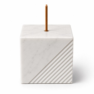 Porta Incienso de Mármol de Lujo, Quemador de Agarbatti Tallado en Forma de Ola, Elegante Decoración Aromática para Mesa, Diseño Tallado Personalizado - Product Image 3