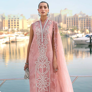 Vestido de gala para mujer, estilo A, hasta la rodilla, bordado con lentejuelas, hecho a mano, transpirable, ideal para bodas, para mujeres pakistaníes e indias - Product Image 1