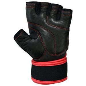 Fingerless Cowhide Leather Fitness Gloves with Integrated Wrist Wraps - Breathable Heavy Duty Gym Grips for Men & Women - Product Image 4