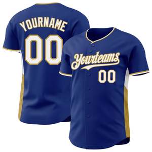 Maillot de baseball bleu or le mieux noté, en tissu mesh performant, personnalisation de la marque d'équipe, production rapide, qualité export, vêtements de sport - Product Image 1