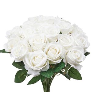 60 Pezzi di Rose Artificiali in Schiuma Bianca dall'Aspetto Realistico per Bouquet da Sposa, Matrimonio, Fai-da-Te, MOQ 50, Materiale PE - Product Image 3