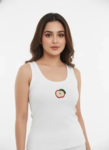 Débardeur brodé de perles pour femme – Mode décontractée sans manches, orné à la main, idéal pour l'été – Broderie au point de croix et travail d'aiguille - Product Image 1