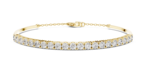 Radiant Cut Diamond Half-<b>Bangle</b> Tennis <b>Bracelet</b> IGI Certified Rhodium Plated 18K Gold Sterling <b>Silver</b> Wedding Engagement Gift - Product Image 1