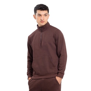 Ensemble de survêtements d'usine OEM pour hommes vêtements de sport en molleton de coton personnalisés survêtement à demi-fermeture éclair nouveau fournisseur pour la collection d'automne - Product Image 3