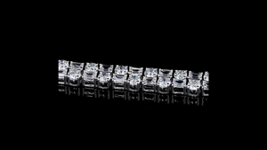 Luxury Emerald Cut Lab Grown Diamond Tennis <b>Bracelet</b> Double Row Alternating IGI Certified 14K Gold Rhodium Plated Custom Jewelry - Product Image 4