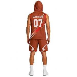 Ensemble de tenue de football 7 sur 7 personnalisé : Sweat à capuche sans manches et short de sport - Product Image 2