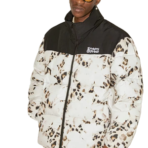 Manteau d'hiver matelassé à col montant avec logo personnalisé imprimé sur toute la surface, sans capuche, OEM ODM, broderie, streetwear, unisexe, chaud pour enfants - Product Image 4