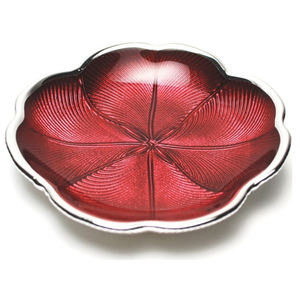 Plateau décoratif en argent avec émail rouge, design nordique créatif, pour la maison, l'hôtel, le restaurant, avec des caractéristiques durables - Product Image 1