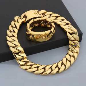 Collier chaîne large cubaine en argent plaqué or 18 carats, style hip-hop, unisexe, pour usage quotidien, idéal comme cadeau - Product Image 6