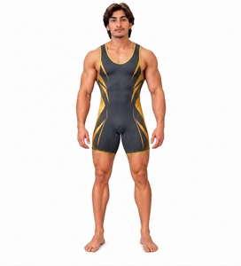 Combinaisons de lutte personnalisées pour hommes en polyester de haute qualité, sublimées, pas chères, vêtements de sport, combinaison de course - Product Image 1