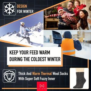 Calcetines Térmicos de Lana para Mujer, 6 Pares en Rosa, Gris y Azul, Tallas EU 9-11, Resistentes, Cálidos para Invierno, 2.4 Tog BS4745, Multicolor - Product Image 5