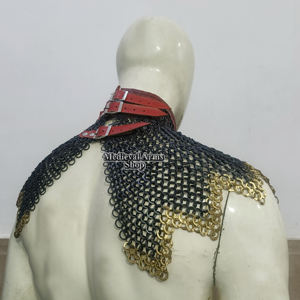 Capa de Malla Metálica Medieval de Acero Suave con Diseño en Zig-Zag y Anillo de Latón, Calidad Premium para Cosplay, Reenactamiento y Época Histórica - Product Image 5