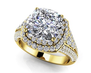 Bague de fiançailles Lasting Legacy en or massif avec diamant de laboratoire certifié taille coussin de 1,42 carat – Vente en gros, bague surprise - Product Image 1