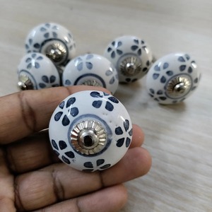 <b>ceramic</b> cabinet <b>knobs</b> in <b>Ceramic</b> Cabinet <b>Knob</b> Round Blue Floral Design Handcrafted Traditional Kitchen Door Handle <b>ceramic</b> <b>knobs</b> - Product Image 4