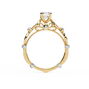 แหวนเพชรทรงรีทอง 14K ชุบโรเดียม แหวนแต่งงานแบบโซลิแทร์สำหรับผู้หญิง - Product Image 3