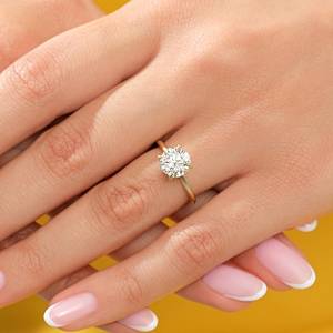 แหวนเพชรแท้ทรงกลมเจียระไนบริลเลียนต์ 1.01 กะรัต พร้อมใบรับรอง GIA ทองคำแท้ 14K สำหรับผู้หญิง ของขวัญเซอร์ไพรส์สำหรับคนรัก - Product Image 2