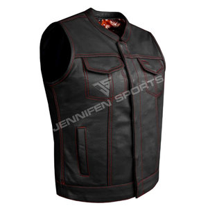 Chaleco de cuero genuino de vaca transpirable y profesional para mujer, al mejor precio, MOQ bajo, listo para enviar, chaleco de cuero para motocicleta en venta - Product Image 2