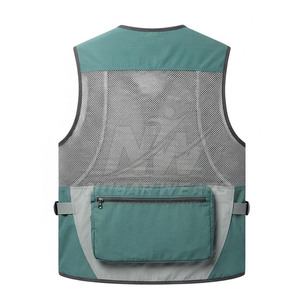 Gilet de pêche pour hommes, léger, avec empiècements en maille, multi-poches, vêtements de pêche en plein air, design ajustable, fournisseur en gros - Product Image 3
