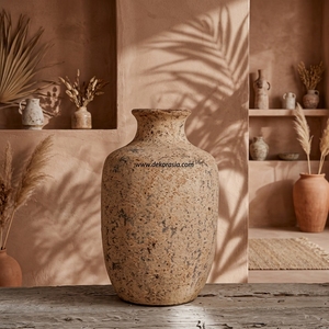 Vase Urne de Sol Rustique en Terre Cuite Crème Médiane, Pot en Céramique Façonné à la Main, Vase Décoratif de Table en Céramique, Vente en Gros - Product Image 5