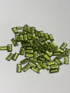 Peridoto natural, corte rectangular tipo baguette, piedras preciosas facetadas sueltas para la fabricación de joyas, olivino certificado y calibrado - Product Image 3