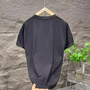 Camiseta Personalizada para Hombre con Pedrería, Estilo Hip Hop, Ropa Casual de Algodón, Fabricante OEM al por Mayor - Product Image 2