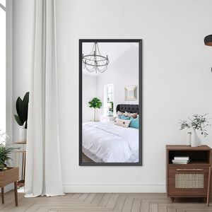 Specchio da Bagno Moderno Rettangolare 60x30 Pollici con Cornice Nera, Grande Specchio Decorativo da Parete per Soggiorno e Camera da Letto - Product Image 4
