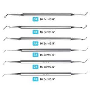 Juego de 6 Excavadores Dentales Ergonómicos, 6 Cucharas Restauradoras, Instrumentos Dentales, Herramienta para Blanquear Dientes, Eliminación de Manchas - Product Image 6