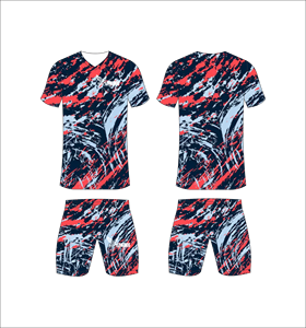 Conjunto de Camiseta de Fútbol Sublimada para Hombre, Cuello en V, Manga Corta, Absorbe la Humedad, Ajuste Atlético, para Todas las Temporadas, Diseño de Camuflaje - Product Image 1