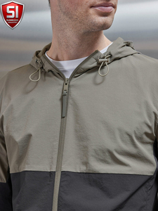 Men's Color Block Technical Windbreaker Hooded Zip Up Slim Fit <b>Lightweight</b> <b>Jacket</b> Quick Dry Outdoor Wear - Product Image 6