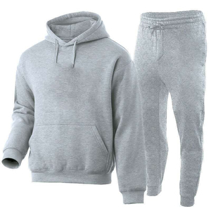 Ensemble de survêtement d'entraînement deux pièces pour homme, personnalisé, à capuche, décontracté, en polaire technique respirante et écologique - Product Image 2