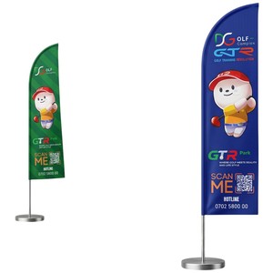 Drapeau publicitaire extérieur personnalisé en polyester imprimé numériquement avec mât en aluminium (simple/double face) - Product Image 6