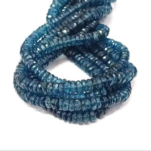 Faceted Blue Topaz <b>Stone</b> <b>Beads</b> Round/Rondelle Shape Third Party Certified Chakralume Brand for Jewelry Making - Product Image 3