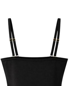 เสื้อกล้ามผู้หญิงสีดำแบบกำหนดเอง ทรงเข้ารูป สายปรับได้ ผ้าสเตรช สวมใส่สบายๆ สำหรับฤดูร้อน เหมาะกับการสวมใส่ในชีวิตประจำวัน - Product Image 5