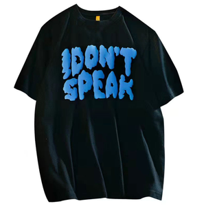 Camisetas de Corte Holgado para Hombre al Por Mayor, 100% Algodón, Suaves y Transpirables, con Estampado Gráfico de Letras - Product Image 1