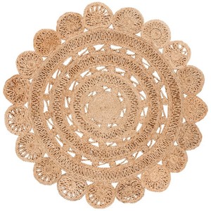 Tapis en jute tressé à prix avantageux pour salon et chambre à coucher, tapis ronds en jute faits à la main pour intérieur, fabriqués en Inde - Product Image 1