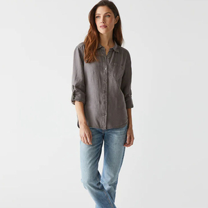<b>Women's</b> Casual <b>Denim</b> Button-Down Shirt Vintage Style Outwear Summer/Winter Ready Eco-Friendly Stylish Durable OEM Service Front - Product Image 1