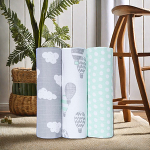 100% Organic Muslin Cotton Swaddle <b>Blankets</b> with Custom Printed Solid Color Single Layer GOTS Certified Muslin Gauze Swaddle - Product Image 4