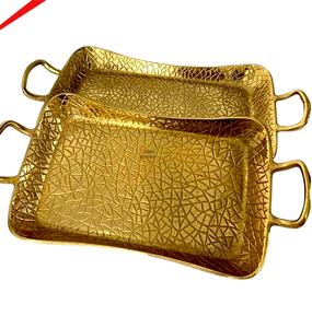 Plateau de service en aluminium fait main, plateau de service traditionnel pour table à manger, cuisine, maison, décoration culturelle - Product Image 4