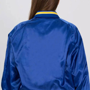 Veste bomber légère en satin pour femme, style streetwear décontracté, manches longues, col rabattu, coupe classique, veste d'extérieur en satin - Product Image 6