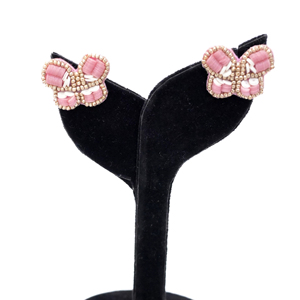 Elegant Look Butterfly <b>Stud</b> <b>Earrings</b> Pink <b>Crystal</b> & Pearl Fashion <b>Earrings</b> for Women and Girls Gifting Suitable for Daily Wear - Product Image 1