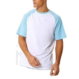 100% Cotton 180g Blank Plain Two Color Contrast Regular Fit Graphic Unisex Custom Eco-Friendly T-Shirts Men's Short Sleeve - Product Image 1