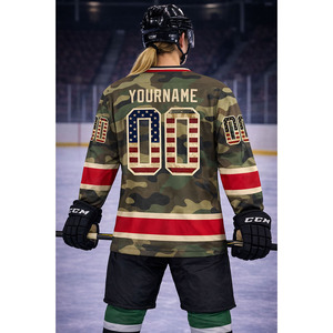 Maillot de hockey sur glace personnalisé OEM, réversible, brodé, en sergé vintage, pour jeunes et hommes, double face, sublimé, pour équipe - Product Image 5