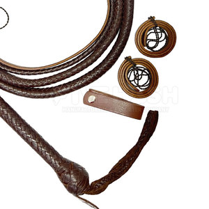 Fouet en cuir fait main de qualité supérieure, cuir véritable durable, poignée robuste, design flexible, idéal pour l'entraînement - Product Image 6