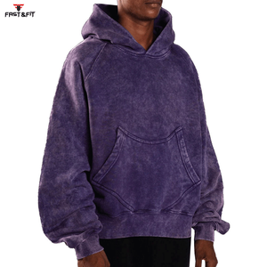 Sudaderas con Capucha de Algodón 100% Bordadas, Lavadas al Ácido, de Gran Tamaño y Peso Pesado, Personalizadas para Hombre, Venta al por Mayor, Invierno - Product Image 4