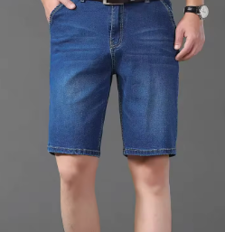 Shorts en jean personnalisés pour hommes de haute qualité, respirants, confortables, style décontracté, coupe droite, tricotés, écologiques, délavage clair - Product Image 6