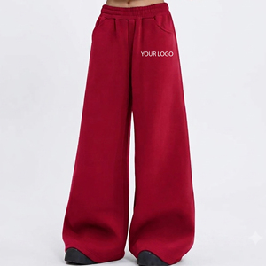 Hot Selling Polyester/Cotton Fleece Breathable Elastic Waist Drawstring Baggy Joggers Heavyweight High Street Lace Winter - Product Image 4