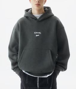 2024 personnalisé OEM hommes grande taille surdimensionné hiver sweat à capuche imprimé goutte épaule doublé Baggy éponge coupe longue confortable tricoté - Product Image 5